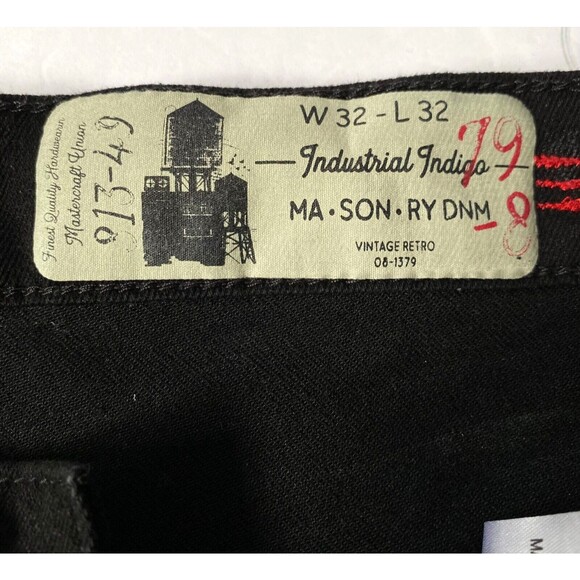 Industrial Indigo Jeans Mens W 32 x L 32 Black Denim Rhinestones Straight NWOT - Picture 8 of 16